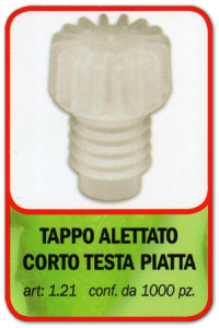 TAPPO ALETTATO CORTO TESTA PIATTA