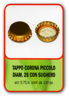 TAPPO CORONA PICCOLO DIAM. 26 CON SUGHERO